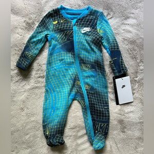 NWT Nike Baby Boys Sportswear Club Long Sleeves Footed Coverall Baltic Blue 3M
